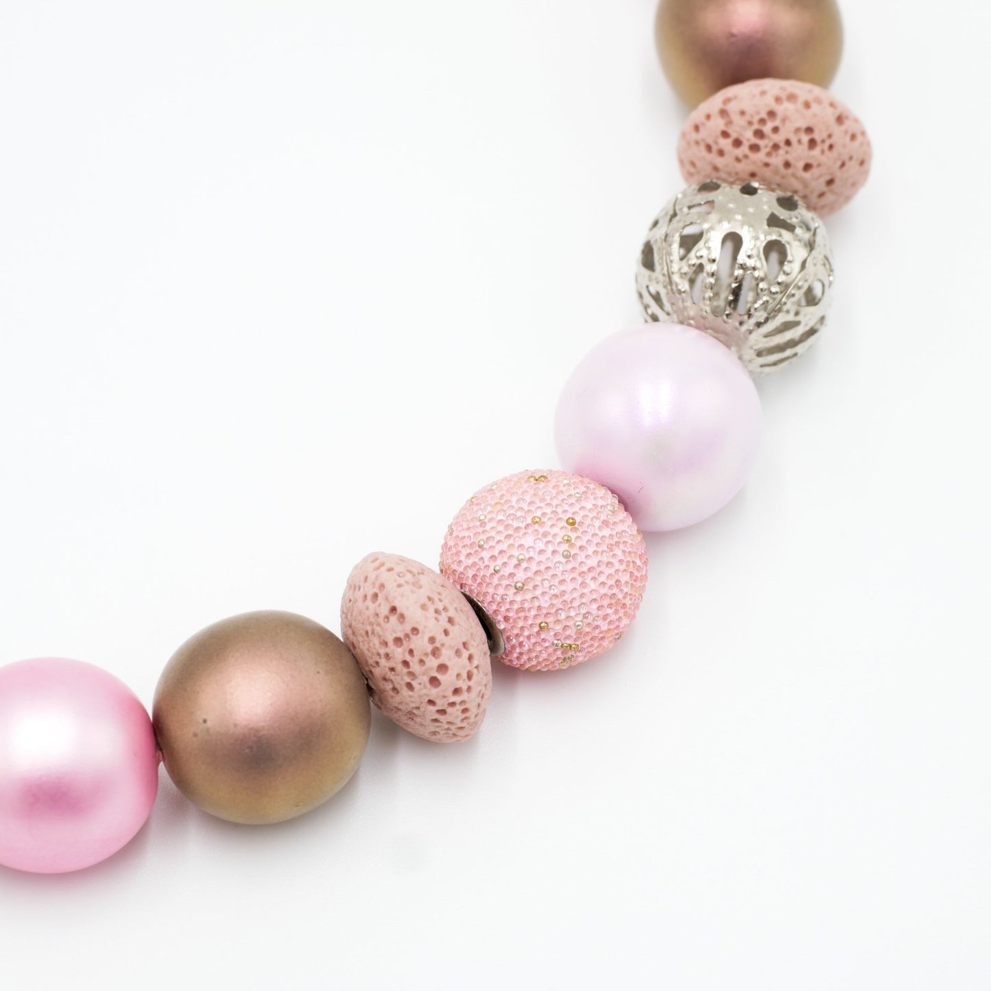 Perlenkette Silver Rosé