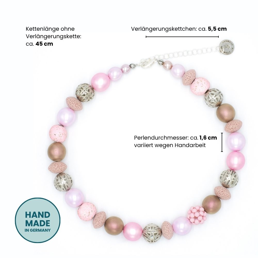 Perlenkette Silver Rosé
