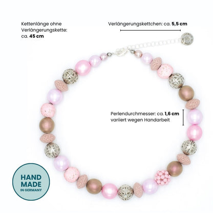 Perlenkette Silver Rosé