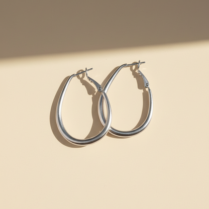 Ohrringe Lunar Oval Silver