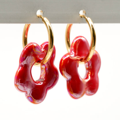 Ohrringe Blossom Red