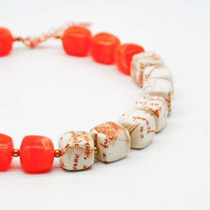 Perlenkette Tangerine Cubes