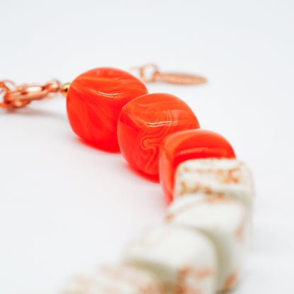 Perlenkette Tangerine Cubes