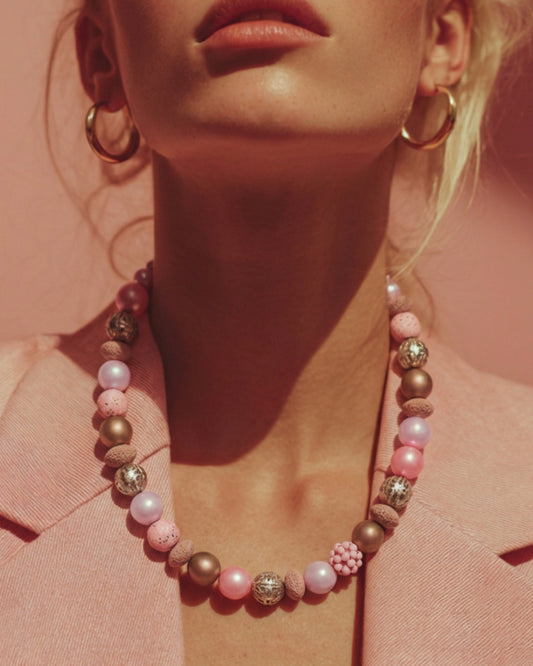 Perlenkette Silver Rosé