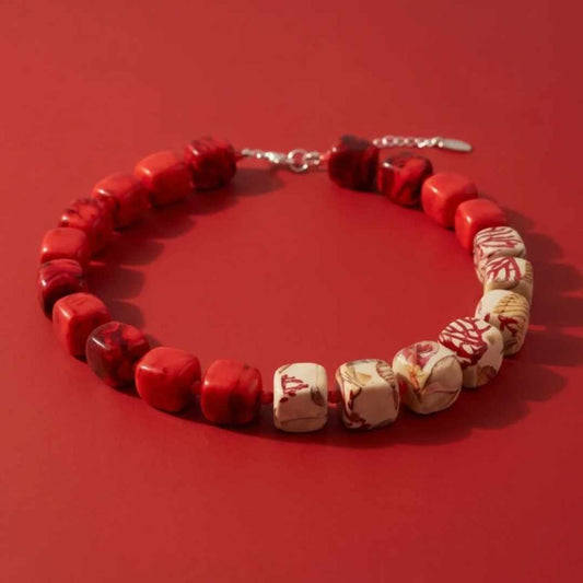 Perlenkette Coral Cubes