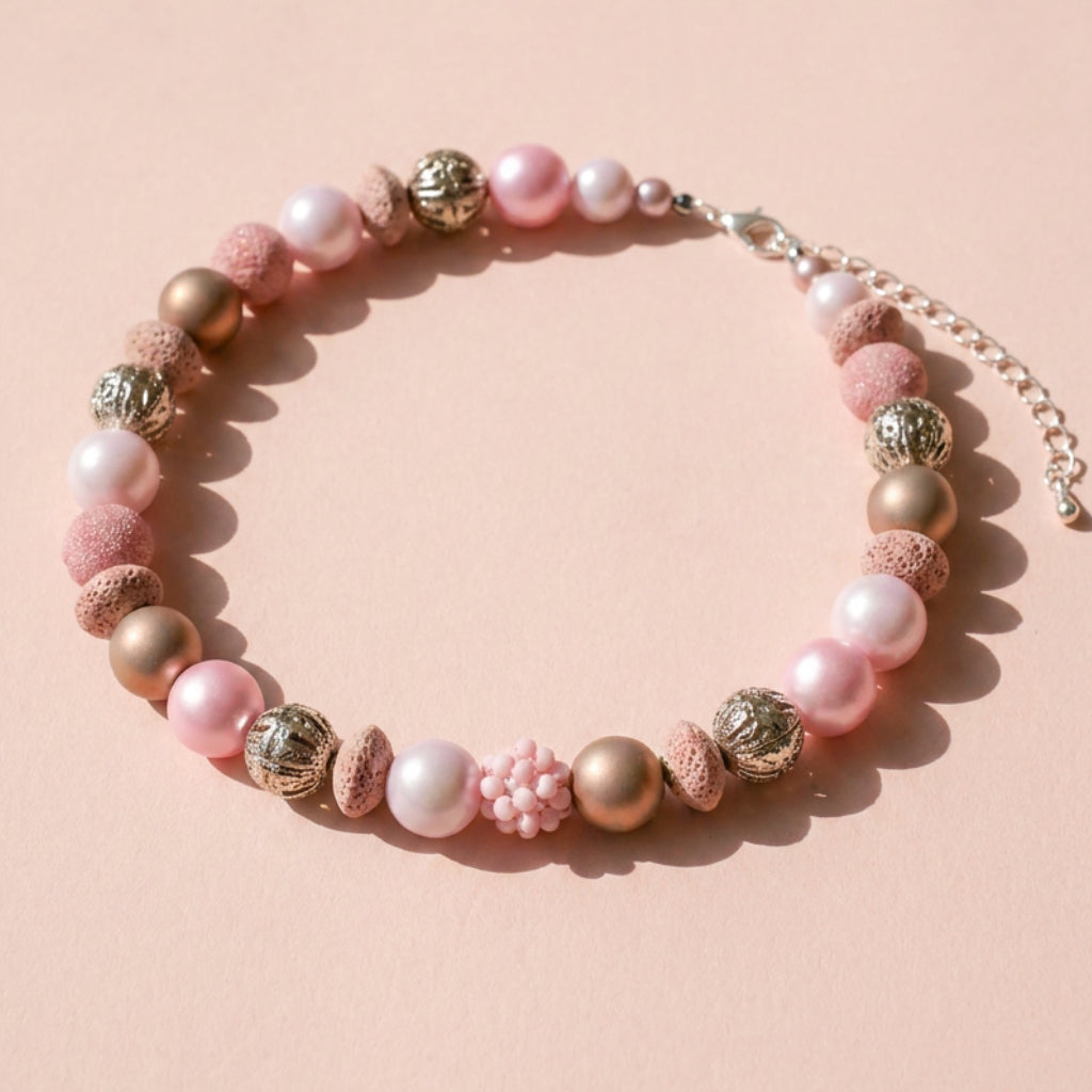Perlenkette Silver Rosé