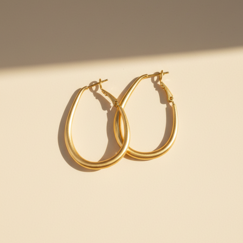 Ohrringe Lunar Oval Gold