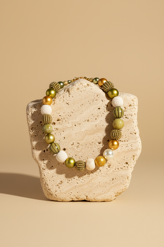 Perlenkette Light Golden Nature