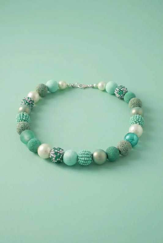 Perlenkette Mint Green