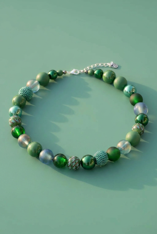 Perlenkette Opal Green