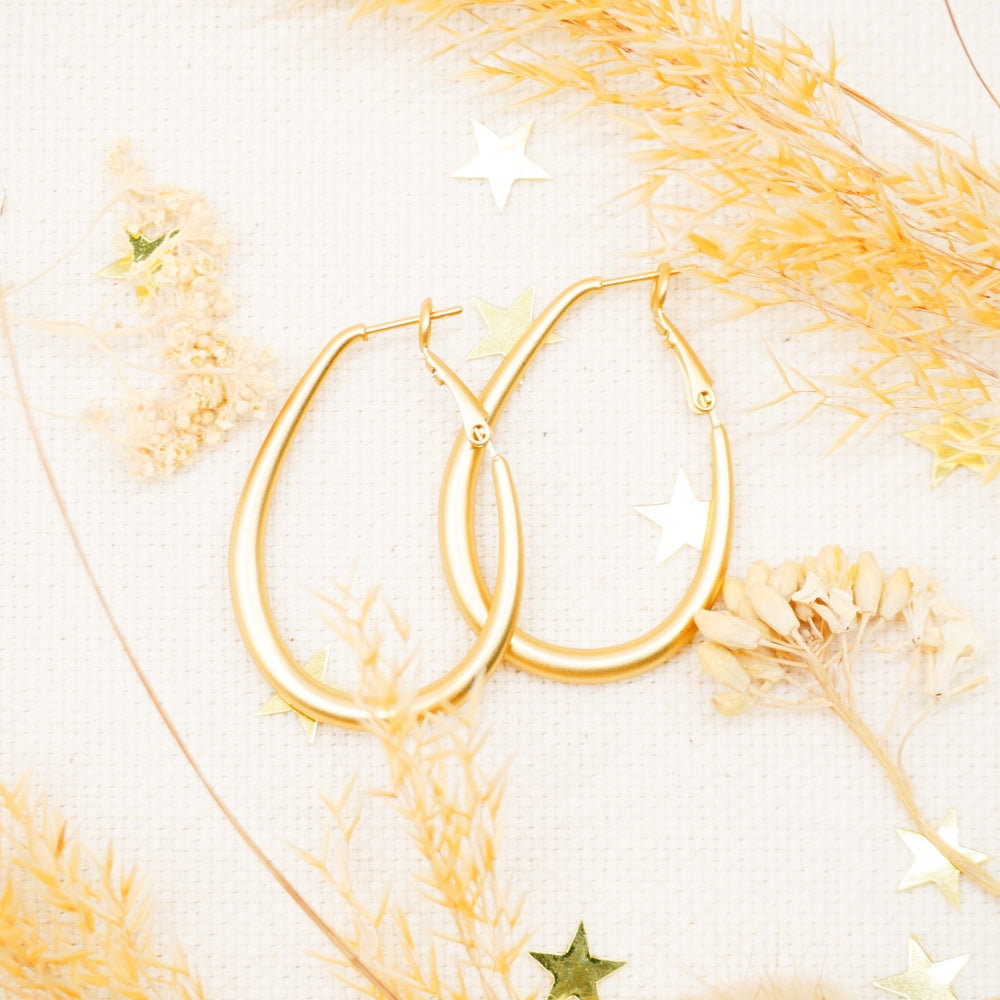 Ohrringe Lunar Oval Gold