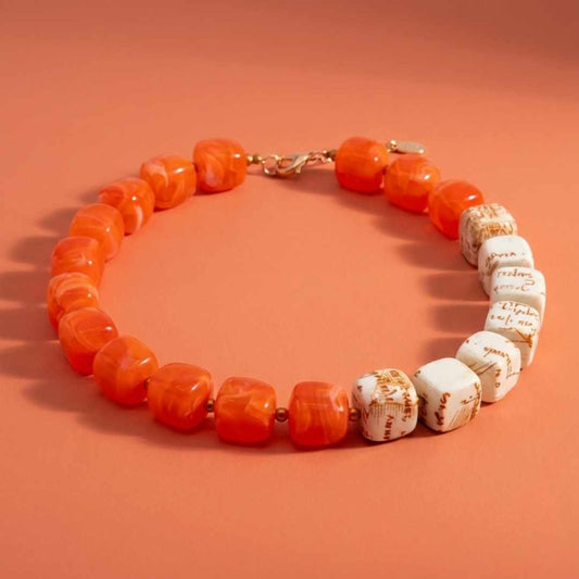 Perlenkette Tangerine Cubes