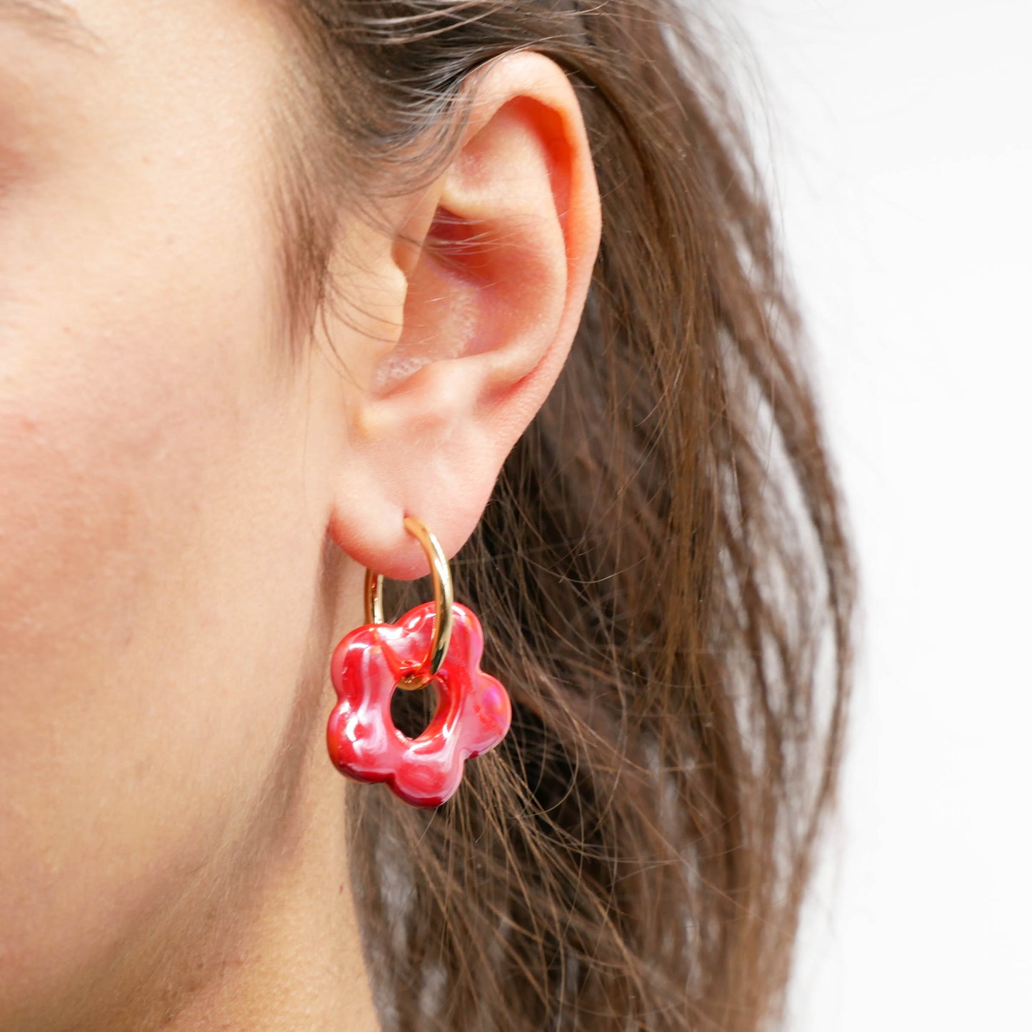 Ohrringe Blossom Red