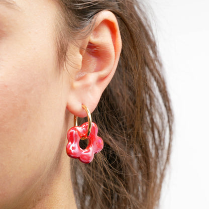 Ohrringe Blossom Red