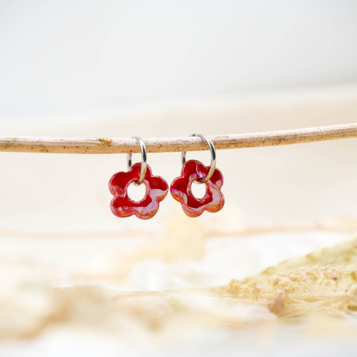 Ohrringe Blossom Red