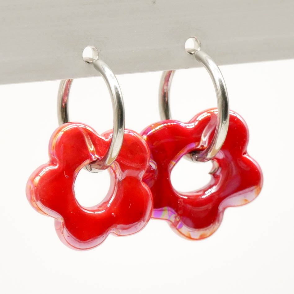 Ohrringe Blossom Red