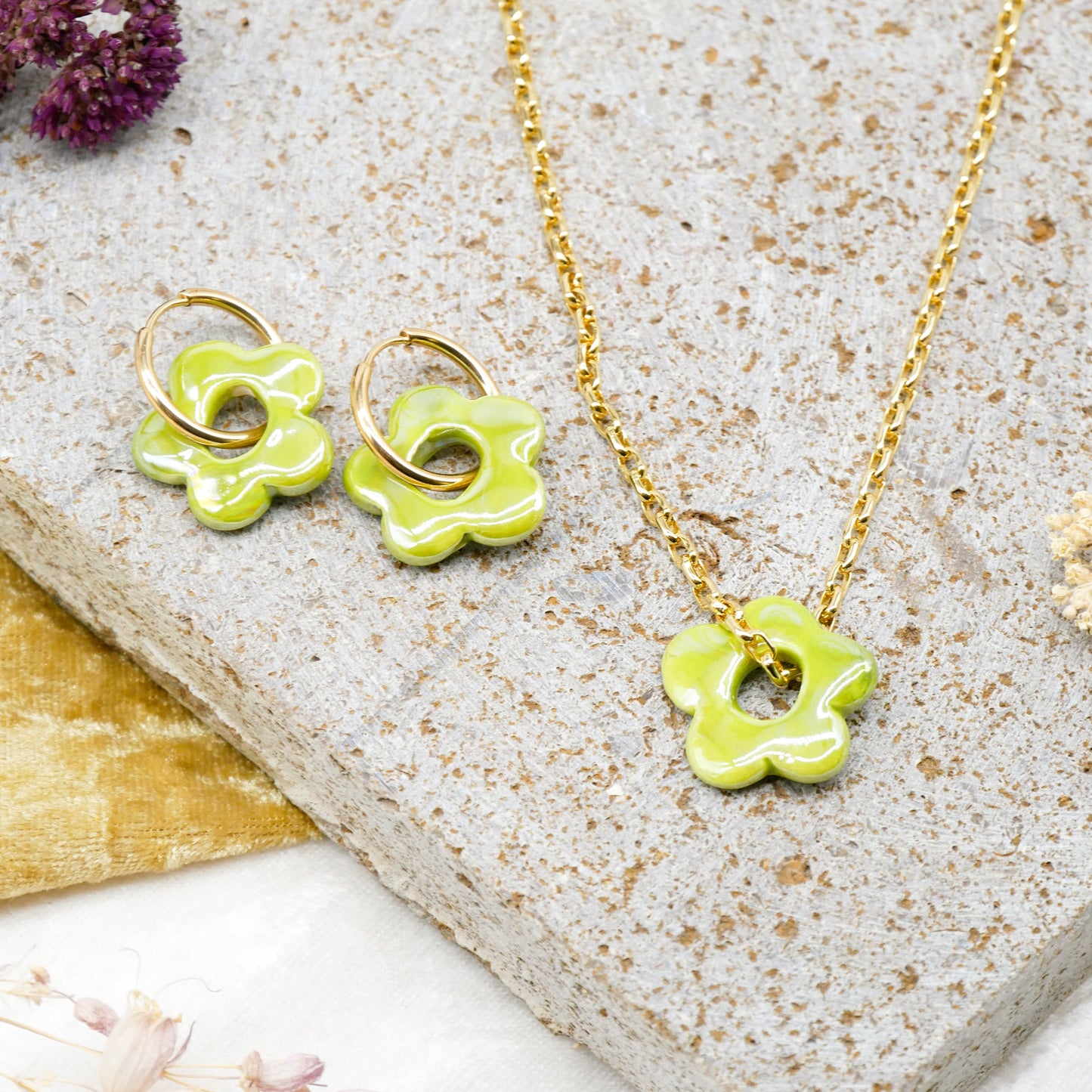 Ohrringe Blossom Olive