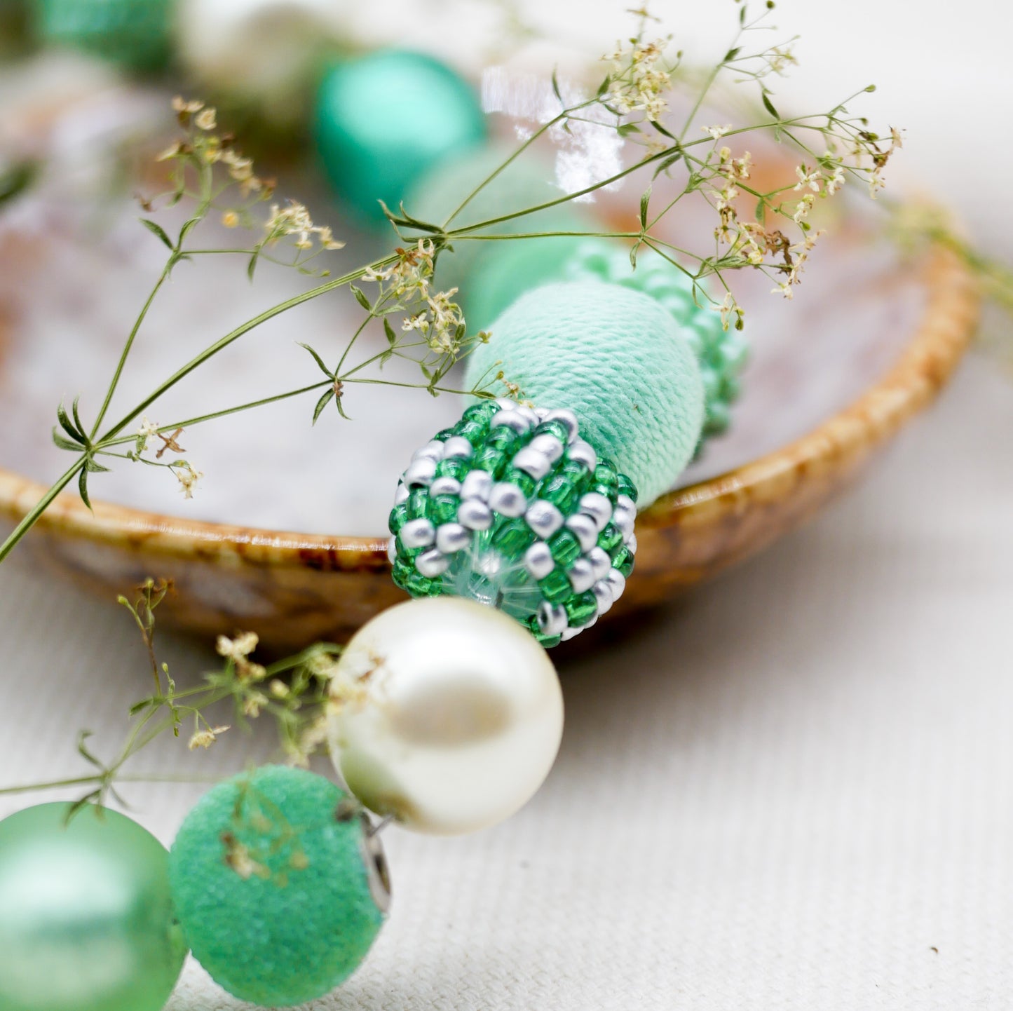 Perlenkette Mint Green