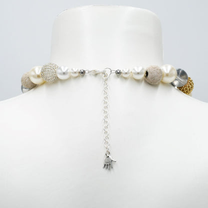 Perlenkette Champagner