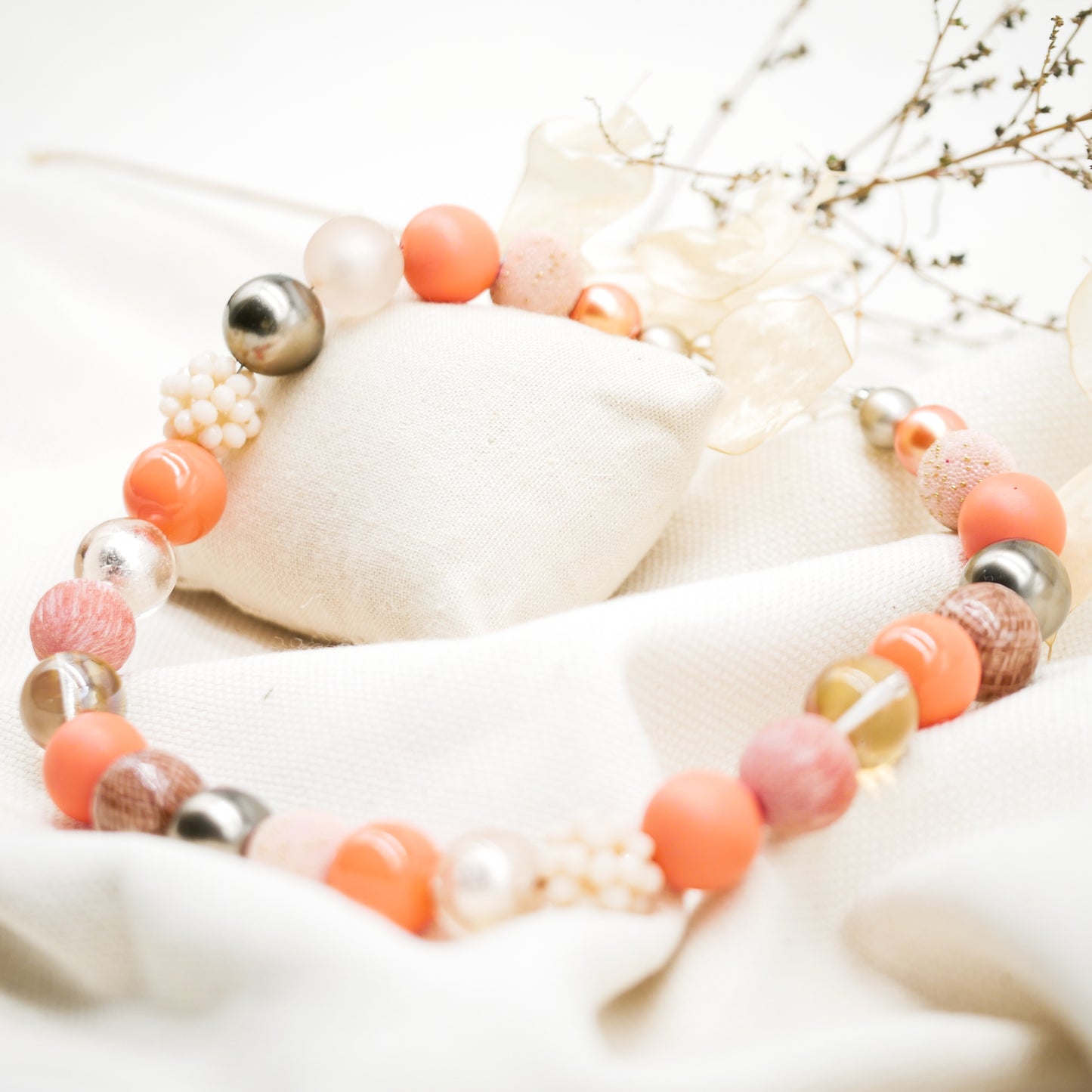 Perlenkette Peach Bloom
