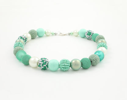 Perlenkette Mint Green