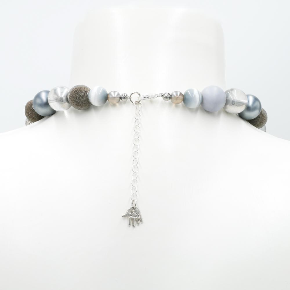 Perlenkette Silver Grey