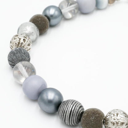 Perlenkette Silver Grey